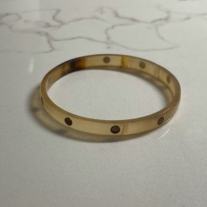 Single Tan and Gold Horn Bangle